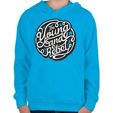 PRINTFASHION Fiatal és lázadó - Gyerek kapucnis pulóver - Azúrkék gyerek pulóver, kardigán