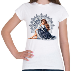 PRINTFASHION Fiatal lány népies ruhában - Női póló - Fehér