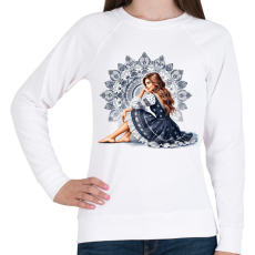 PRINTFASHION Fiatal lány népies ruhában - Női pulóver - Fehér