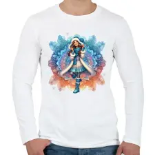 PRINTFASHION Fiatal lány télen - Férfi hosszú ujjú póló - Fehér férfi póló