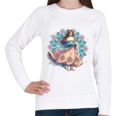 PRINTFASHION Fiatal lány télen - Női pulóver - Fehér