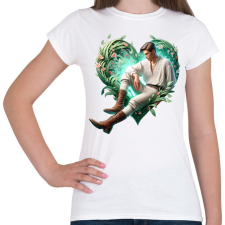 PRINTFASHION Fiatal szerelmes férfi népviseletben - Női póló - Fehér női póló