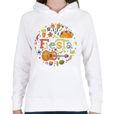 PRINTFASHION Fiesta -Mexico - Női kapucnis pulóver - Fehér női pulóver, kardigán