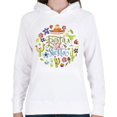 PRINTFASHION Fiesta & Siesta - Női kapucnis pulóver - Fehér
