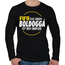 PRINTFASHION Fifa Tesz Boldogga - Férfi hosszú ujjú póló - Fekete férfi póló