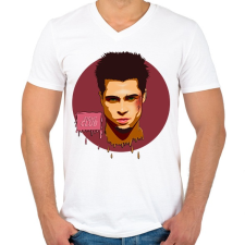 PRINTFASHION fight club - Férfi V-nyakú póló - Fehér férfi póló