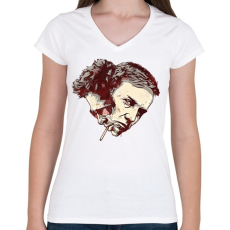 PRINTFASHION Fight Club: Tyler - Női V-nyakú póló - Fehér