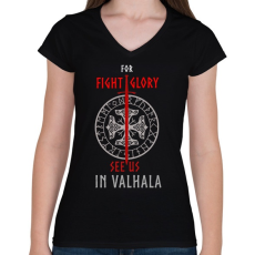 PRINTFASHION fight for glory - Női V-nyakú póló - Fekete