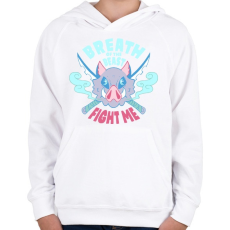 PRINTFASHION Fight me! - Gyerek kapucnis pulóver - Fehér