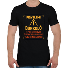 PRINTFASHION Figyelem! - Burkoló - Férfi póló - Fekete férfi póló