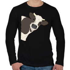 PRINTFASHION Figyelő tehén - Férfi hosszú ujjú póló - Fekete