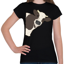 PRINTFASHION Figyelő tehén - Női póló - Fekete női póló