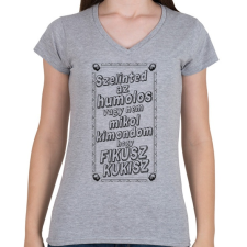 PRINTFASHION Fikusz Kukisz - Női V-nyakú póló - Sport szürke női póló