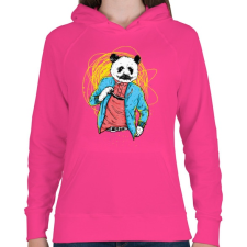 PRINTFASHION Filmsztár panda - Női kapucnis pulóver - Fukszia női pulóver, kardigán