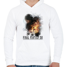 PRINTFASHION Final Fantasy 16 - Férfi kapucnis pulóver - Fehér férfi pulóver, kardigán