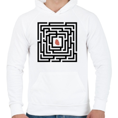 PRINTFASHION Find my heart  - Férfi kapucnis pulóver - Fehér