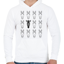 PRINTFASHION FindZebra - Ritka betegségek - Férfi kapucnis pulóver - Fehér férfi pulóver, kardigán
