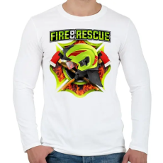 PRINTFASHION Fire and Rescue - Férfi hosszú ujjú póló - Fehér