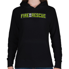 PRINTFASHION Fire and Rescue - Női kapucnis pulóver - Fekete női pulóver, kardigán
