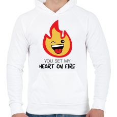 PRINTFASHION Fire-Marshamllow - Férfi - Férfi kapucnis pulóver - Fehér