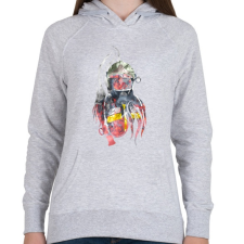 PRINTFASHION Fire&Smoke - Női kapucnis pulóver - Sport szürke női pulóver, kardigán