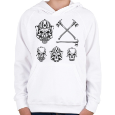 PRINTFASHION Firefighter 03 - Gyerek kapucnis pulóver - Fehér gyerek pulóver, kardigán