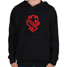 PRINTFASHION Firefighter badge - Gyerek kapucnis pulóver - Fekete gyerek pulóver, kardigán