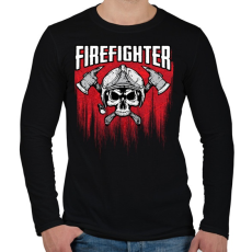 PRINTFASHION Firefighter - Férfi hosszú ujjú póló - Fekete