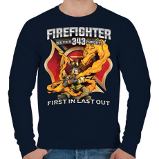 PRINTFASHION Firefighter Firedragon - Férfi pulóver - Sötétkék