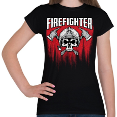 PRINTFASHION Firefighter - Női póló - Fekete