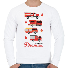 PRINTFASHION Fireman retro - Férfi pulóver - Fehér férfi pulóver, kardigán