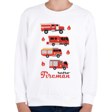 PRINTFASHION Fireman retro - Gyerek pulóver - Fehér gyerek pulóver, kardigán