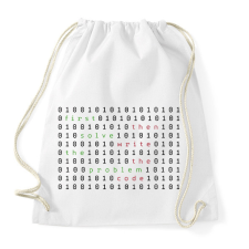 PRINTFASHION First solve the problem - Sportzsák, Tornazsák - Fehér tornazsák