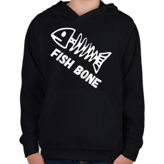 PRINTFASHION fish bone - Gyerek kapucnis pulóver - Fekete
