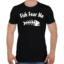 PRINTFASHION Fish Fear me - Férfi póló - Fekete férfi póló