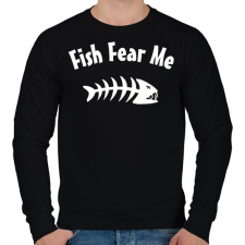 PRINTFASHION Fish Fear me - Férfi pulóver - Fekete férfi pulóver, kardigán