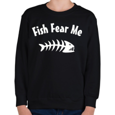 PRINTFASHION Fish Fear me - Gyerek pulóver - Fekete