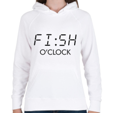 PRINTFASHION FISH o'clock - Női kapucnis pulóver - Fehér