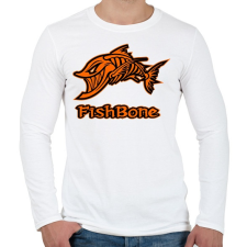PRINTFASHION Fishbone 1 narancssárga - Férfi hosszú ujjú póló - Fehér férfi póló