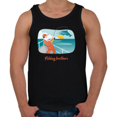PRINTFASHION Fishing brothers - Férfi atléta - Fekete