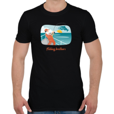 PRINTFASHION Fishing brothers - Férfi póló - Fekete