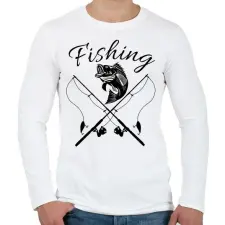 PRINTFASHION Fishing  - Férfi hosszú ujjú póló - Fehér férfi póló