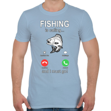 PRINTFASHION FISHING - Férfi póló - Világoskék férfi póló