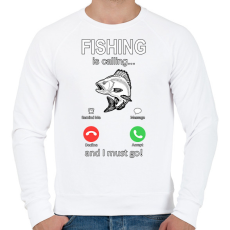 PRINTFASHION FISHING - Férfi pulóver - Fehér
