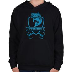 PRINTFASHION fishing - Gyerek kapucnis pulóver - Fekete