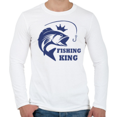 PRINTFASHION Fishing KIng - Férfi hosszú ujjú póló - Fehér