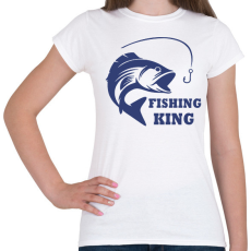 PRINTFASHION Fishing King - Női póló - Fehér