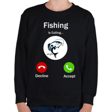 PRINTFASHION Fishing phone - Gyerek pulóver - Fekete gyerek pulóver, kardigán