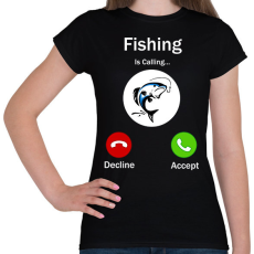 PRINTFASHION Fishing phone - Női póló - Fekete