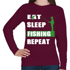 PRINTFASHION Fishing soul - Női pulóver - Bordó női pulóver, kardigán